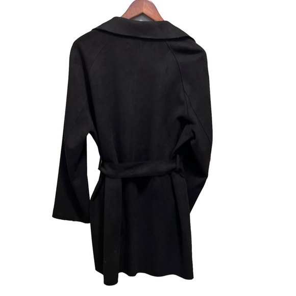 Zara Black Faux Suede Tie Front Jacket Size Medium - Picture 6 of 9